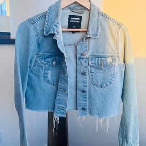 Women's  Cropped Light Blue Denim Jacket